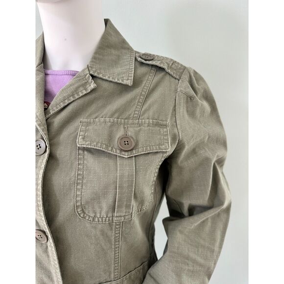 Arizona Jean Company Vintage Y2k Olive Green Utility Military Style Jacket Med - Picture 5 of 7